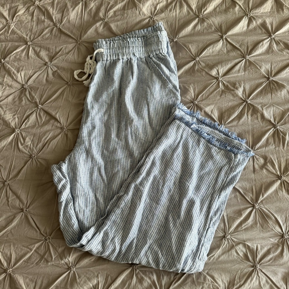 Blue and White Striped Aerie Pants